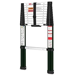 Toolitin Telescoping Ladder,10.5 FT One Button Retraction Aluminum Telescopic Extension Ladder,Slow Down Design Extendable Ladders Portable Best for Household Daily or RV Work,330 Pound Capacity…