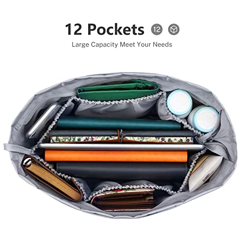 Gonex Nylon Tote Organizer Purse Insert Pocketbook Organizer Insert