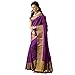 Shree Designer Sarees Women's Purple Kanchipuram Saree with Double Unstitched Blouse
