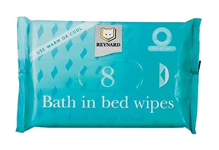Reynard Bath in Bed Wipes Pack of 8 Disposable Pre-Moistened Cleansing ...