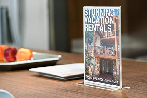 Acrylic Sign Holder 8.5 x 11, (Set of 3) Double Sided Thick, Plastic Sign Holders, Marketing Display for School, Business - Thumbnail 6
