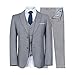 WULFUL Men's Suit Slim Fit 3 Piece Suit Blazer Two Button Tuxedo Business Wedding Party Jackets Vest&Trousers(Light Grey,S)