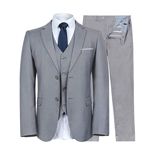 image for WULFUL Men's Suit Slim Fit 3 Piece Suit Blazer Two Button Tuxedo Busin