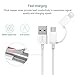 BULL 2 in 1 Cable, Dual Connector Sync and Charge Cable for iPhone 8 7 6 5 iPad iPod Samsung HTC and More, 3ft white