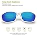 Torege Polarized Sports Sunglasses For Men Women Cycling Running Fishing Driving Baseball Golf TR90 Unbreakable Frame TR010 (White&blue)