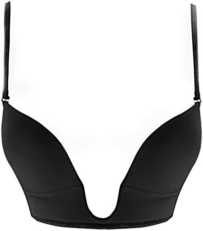 DayUP Women Comfortable push up bras low-cut wedding bras Sexy underwear Style 1 black 32