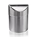 Samyoung Recycling Trash Can Fashion Mini Brushed Stainless Steel Wave Cover Counter Top Trash Can Garbage Bin Wastebasket Perfect for the Kitchen Bathroom Office Car Use