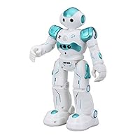 Virhuck R2 Smart Remote-Controlled Robot Toy Gift for Kids with Music Lights, Walking | Singing | Dancing | Gesture Sensor | Obstacle Avoidance | Auto Display, Blue