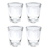 Thirsty Rhino Karan, Round 1.5 oz Shot Glass with Heavy Base, Clear Glass, Set of 4