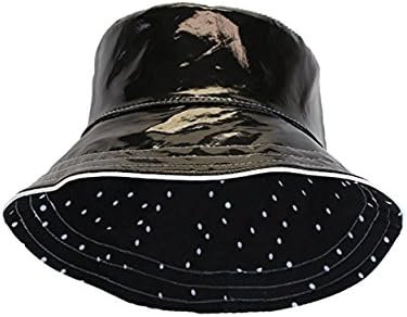 GOCHAN Patent Polka Dot Reversible Waterproof Bucket Rain Hat, Foldable - One Size