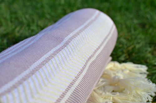 Dandelion - Basic Pattern - Naturally-Dyed Cotton Turkish Towel Peshtemal - 71x39 Inches - Lilac