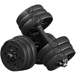 Yaheetech Halterset, 20 kg, korte halters, gietijzeren halters met stersluitingen, fitness, gymnastiek, halters voor…
