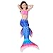 Kokowaii Fancy Girls' 2023 Swimming Mermaid Tail 7-8Years, 3 Sets/Top+Underwear+Dress