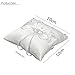 Hosaire Ring Bearer Pillow 4 x 4 inches Bow Rhinestone Double Heart Ring Pillow Wedding Decoration White