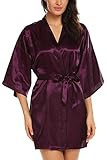 Avidlove Women's Kimono Robe Satin Lounge Short