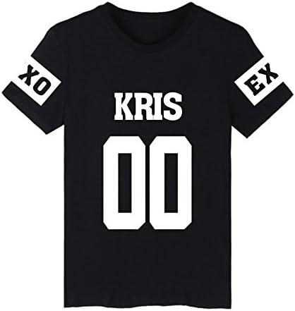 ATIWING EXO Logo Short Sleeve T-Shirt Casual Cotton Shirt for Women,Men
