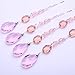 Chandelier Crystal Ornaments Drop Prisms Pendants Crystal Beads Garland Strands Suncatcher for Home, Office, Christmas/Wedding Decoration - 4Pcs (Candy Pink)