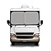 Two Piece Spring Front RV Windshield Sunshade - Silver