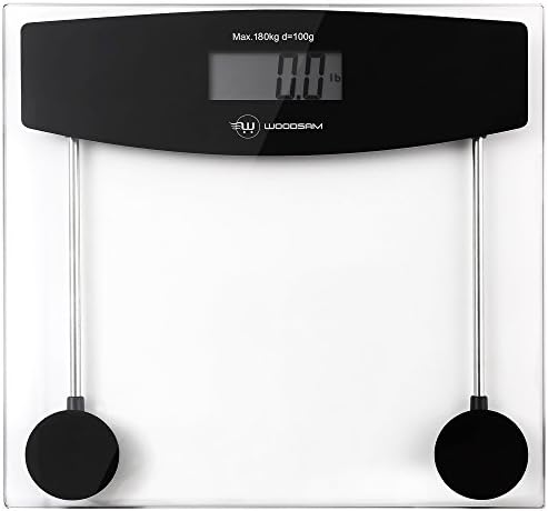 Woodsam Digital Body Weight Bathroom Fitness Scale, 400LB/180KG , Black Clear