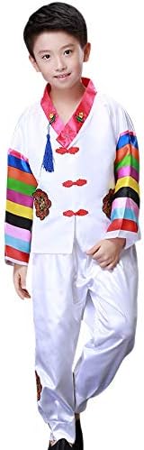KINLOU Korean Traditional Hanbok Set - Boys Traditional Classic Colourful Long Sleeve Handsome Costumes