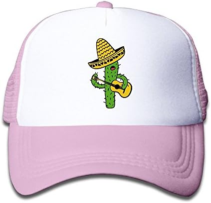 Haulili Cactus Hat Guitar Pattern Kid's Classic Mesh Baseball Hat(One Size)