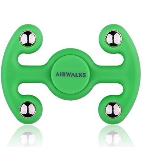 Hand Spinner Fidget Toy, 2017 Version New Design, AIRWALKS High Speed Up to 1-4 Mins Spins, EDC ADHD Focus Fidget Spinner to Relieves Anxiety and Boredom Non-3D, Green