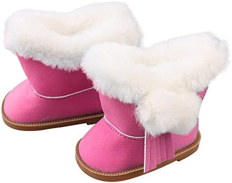 Jieson Doll Clothes Plush Winter Snow Boots Shoes for 18Inch American Doll Gift to Baby