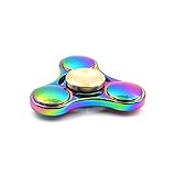 Solomo Tri-Spinner Fidget Hand Spinner Smooth Surface Metal Toy 360 Degree Rotation EDC ADHD Fidget Spinner for Relieves Stress,Anxiety,Relax,Killing Time for Children / Adults - Rainbow