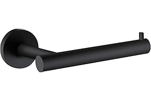 AHOMXIN Toilet Paper Holder, Matte Black Toilet Paper Holder, SUS304 Stainless Steel Toilet Paper Holder Wall Mount, Bathroom Toilet Paper Holder Fits Mega Roll, Toilet Paper Roll Holder for Bathroom/Washroom