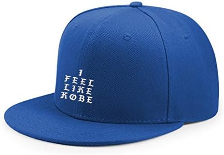 FeelHat Feel Like Kobe Great Mamba Day White Embroidery Adjustable Snapback Baseball Cap Hip Hop Hat Sapphire Blue