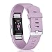 Hotodeal Band Compatible with Fitbit Charge 2 Band, Classic Soft TPU Adjustable Replacement Bands Fitness Sport Strap, Lavander Small