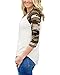 Romacci Womens Striped Floral 3/4 Sleeve Blouse Tops Casual Tshirts