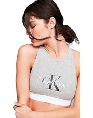 Gray Retro Logo High Neck Bra Bralette Womens Sz M QF1642J-065