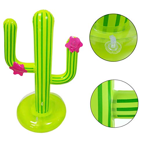 Poptrend Inflatable Ring Toss Game Pool Beach Party Toy Games with Air Pump.2 or More Players Interaction Lawn,Pool,Beach Party Games for Kids Adults (CactusToss Game, 1PK)