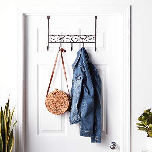Inspired Living by Mesa Inspired Living Over The Door Hanger 5 Organizer in Oil Rubbed Bronze Spiral Collection utility-hooks, - Thumbnail 2