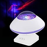 Night Light Projector,Delicacy LED Aurora Light Projector,Music Speaker with 8 Lighting Modes Rotating Relaxing Light Show UFO Design Mood Lamp for Kids, Adults,Living Room