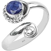 Ana Crafts Gemstone Stone Toe Ring 925 Sterling Silver Feet Body Jewellery Handame Toe Ring Gemstone Adjustable Toering For Girls Women Gift Jewellery