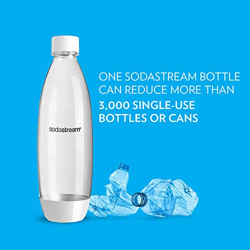 sodastream White 1L Slim Carbonating Bottles Twin Pack, Pack of 2