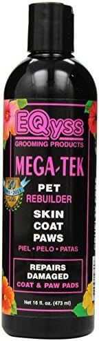 Pet Coat Rebuilder - Mega-Tek 16 oz - Repairs Damaged Coat and Paw Pads and Accelerates Hair growth on Bare Spots by Eqyss Grooming Products