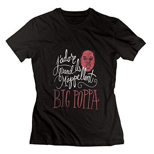 LianJian Notorious BIG Biggie Crown Big Poppa Women's T-Shirt Small Black Womens