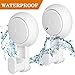 Marchpower Shower Hooks for Inside Shower Reusable Waterproof Utility Suction Cups Hooks - 2 Pack Heavy Duty Vacuum Hook Home Kitchen Bathroom Wall Holder Hanger for Towel Loofah Cloth Key & Ceiling