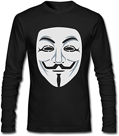 UOON8P Anonymous/Guy Fawkes Mask 2clr Based Men Men Long Sleeved Shirt