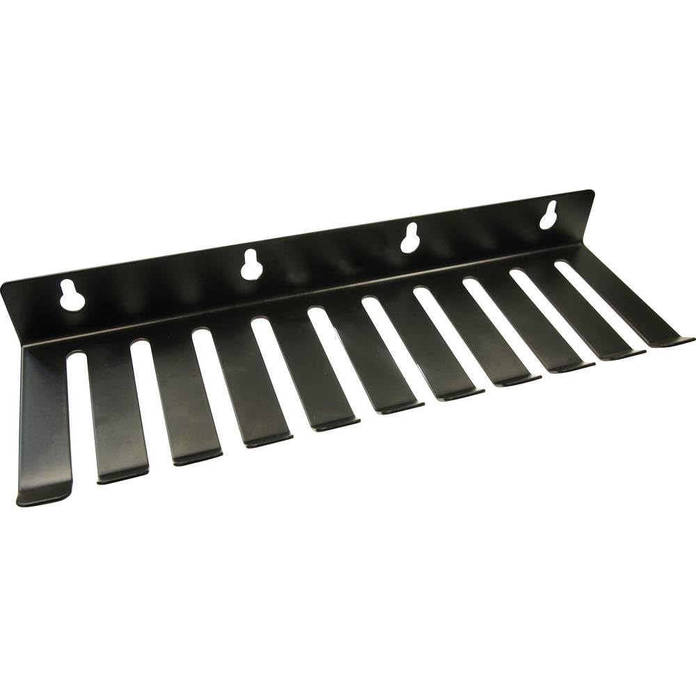 Test Lead & Cable Tidy Storage Rack - Black Painted Tempered Steel - 10 Slots - ideal for Lab, School, Workshop, Electrical