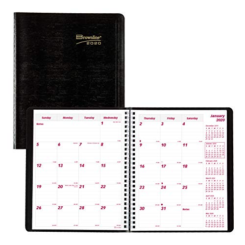 Brownline 2020 Monthly Planner, 14 Months (Dec 2019-Jan 2021), Black, 8.875 x 7.125 Inches (CB1200.Blk-20)