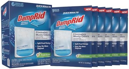 DampRid Fresh Scent Single-Use Pouch Moisture Absorber, 6-Pack