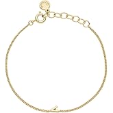 gorjana - Wilder Mini Alphabet Bracelet 6"-7" - 18k Gold or Silver Plated Finish - Personalized Bracelet - Spring Ring Closure - Wearing Stylish Link Bracelet - Timeless and Versatile