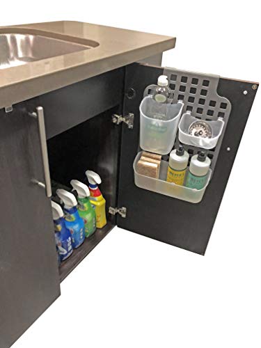Over The Door Mount Kitchen and Bathroom Cabinet Vanity Storage Organizer Basket (Cabinet/Vanity Organizer)