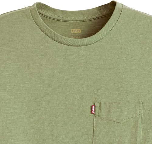 Maglietta da Uomo a Maniche Corte Classic Pocket Tee, Moss Olive 0908736 - Slub, M