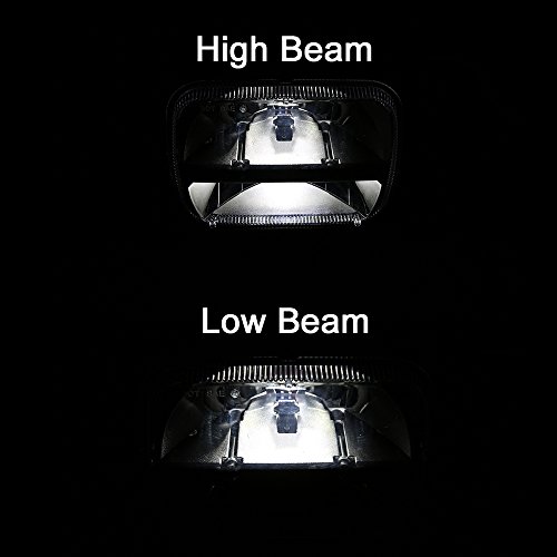 1 Pair Rectangular 5"x7" Led Headlight High Low Beam Headlamp For Jeep Wrangler YJ Cherokee XJ Trucks Replacement H6054 H5054 H6054LL 69822 6052 6053 (2 pcs)
