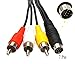 Devinal 5 FT (1.5M) 7 Pin Mini DIN S-Video Plug to 3 RCA Plug Cable S-Video 7-Pin male to 3-RCA male RGB Composite Video Cable Adapter for DVD, DVD, TV, HDTV, VCR's, CD players